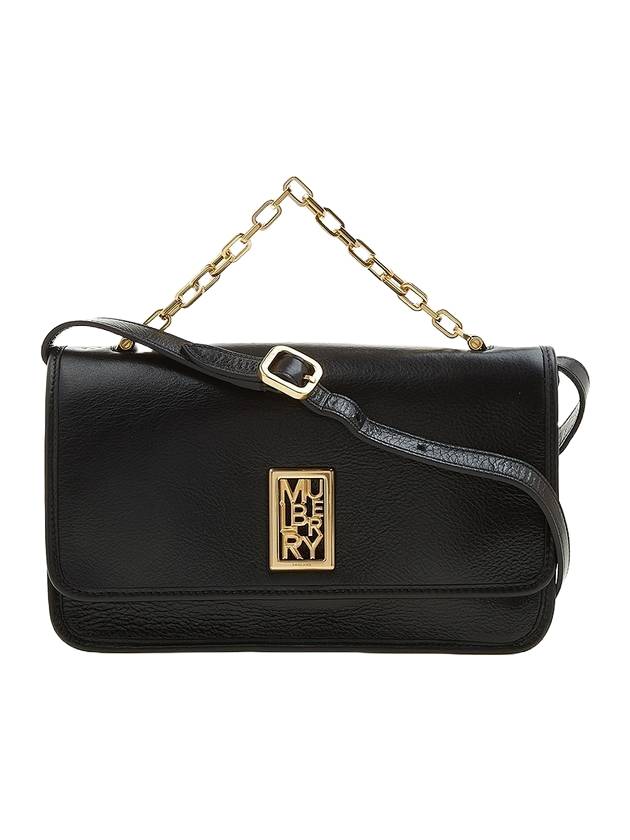 Sadie Rectangle High Shine Leather Shoulder Bag Black - MULBERRY - BALAAN 1