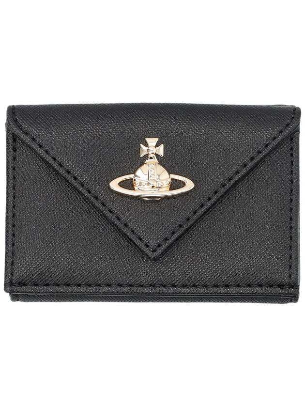 Envelope Vegan Biogreen Saffiano Half Wallet Black - VIVIENNE WESTWOOD - BALAAN 2