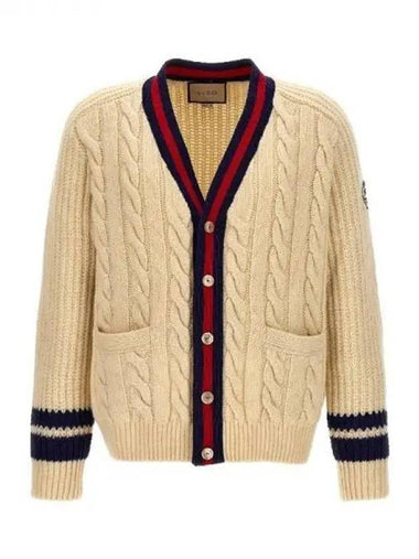 WEB logo patch wool cardigan 271361 - GUCCI - BALAAN 1