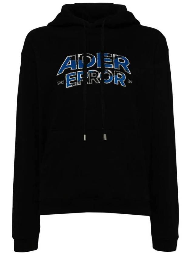 Edca Logo Applique Graphic Hoodie Black - ADER ERROR - BALAAN 1