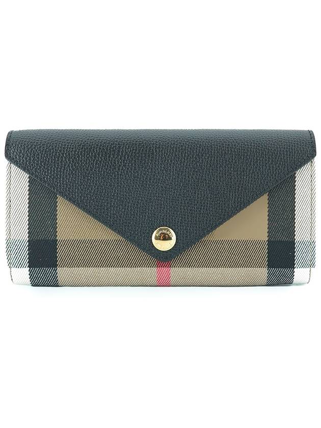 Halton Check Flap Long Wallet Black - BURBERRY - BALAAN 2