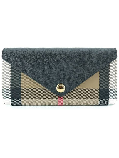 Halton Check Flap Long Wallet Black - BURBERRY - BALAAN 2