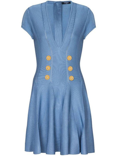 Balmain 6-Button Fine-Knit Minidress, Brand Size 34 (US Size 2) - BALMAIN - BALAAN 1