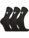 Core Mid Crew Socks 3 Pack Set Black - UNDER ARMOUR - BALAAN 3