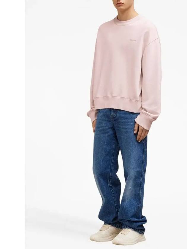 Embroidery Logo Crew Neck Sweatshirt Pink - AMI - BALAAN 5