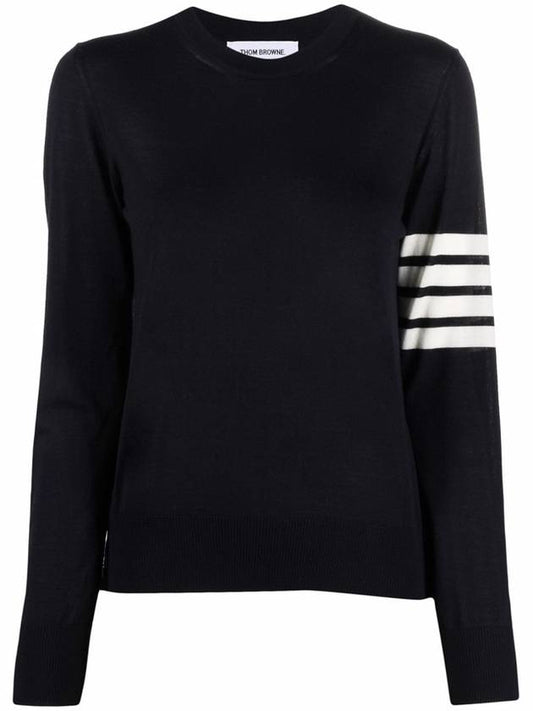 4-Bar Merino Jumper Wool Knit Top Navy - THOM BROWNE - BALAAN 2