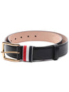 Men's Three Stripes Tab Pebbled Leather Belt Black - THOM BROWNE - BALAAN 4