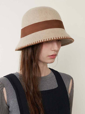 Emma Stitch Point Hat Ivory - BROWN HAT - BALAAN 1