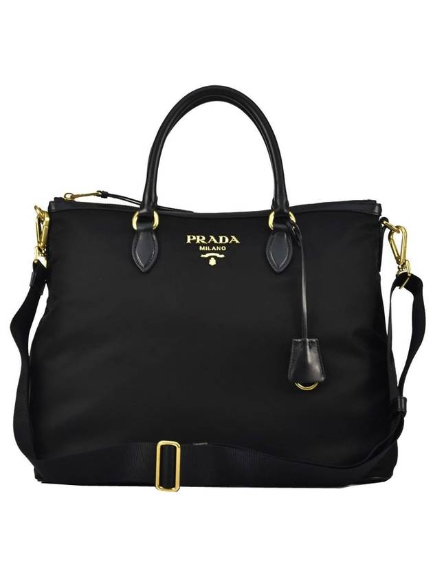 Tessuto Nylon Saffiano Tote Shoulder Bag Black - PRADA - BALAAN 1