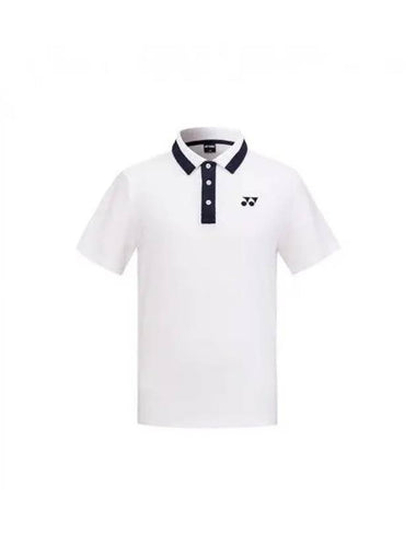 YONEX 231TS052U White Embroidered Logo Point Collar T Shirt - YOUNESS - BALAAN 1