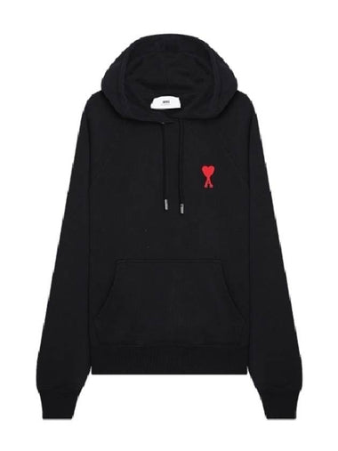 Chain Stitch Heart Logo Loopback Organic Cotton Hoodie USW205 747009 Unisex - AMI - BALAAN 1