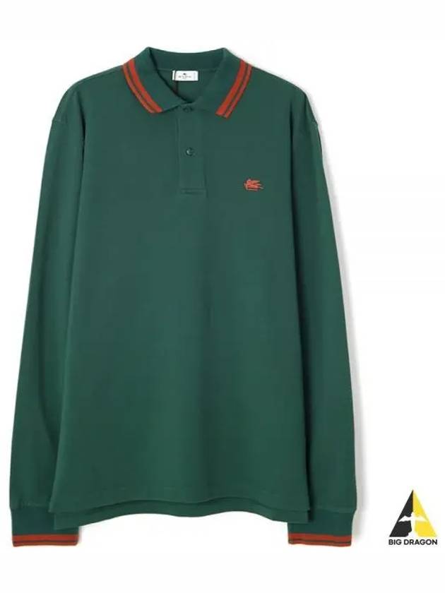 Pegaso Long Sleeve Polo Shirt Green - ETRO - BALAAN 2