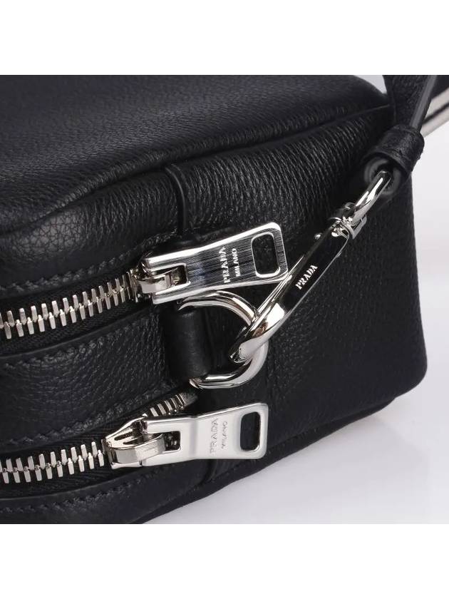 Medium Leather Cross Bag Black - PRADA - BALAAN 3