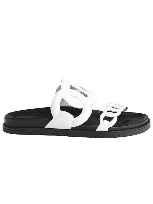 Extra Sandals Slippers White - HERMES - BALAAN.
