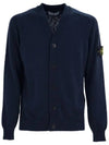 Waffen V-neck Cardigan Navy - STONE ISLAND - BALAAN 1