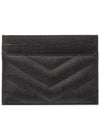 Gold Hardware Matelasse Caviar Leather Card Wallet Black - SAINT LAURENT - BALAAN 3