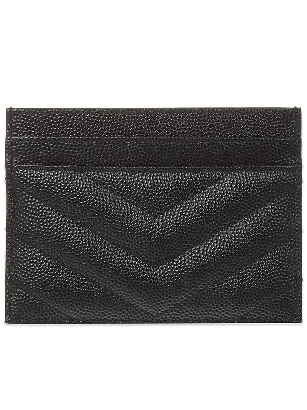 Gold Hardware Matelasse Caviar Leather Card Wallet Black - SAINT LAURENT - BALAAN 3