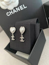 Earrings Metal Strass & Silver Pearly White Crystal - CHANEL - BALAAN 4