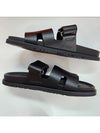 Hermes Chypre H Logo Calfskin Sandals Black - HERMES - BALAAN 5