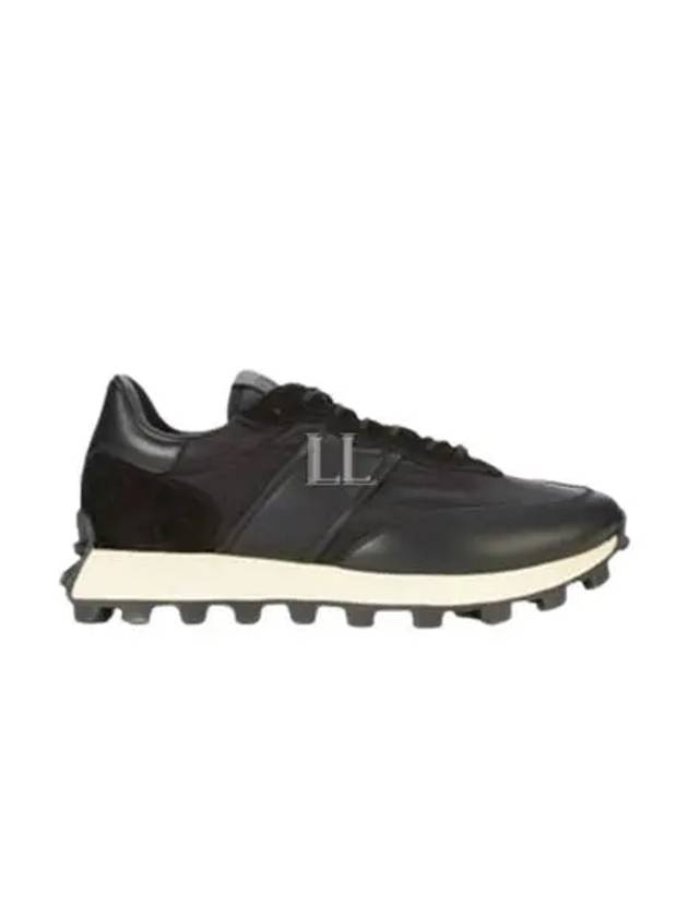 Women's Leather Fabric Low Top Sneakers Black - TOD'S - BALAAN 2