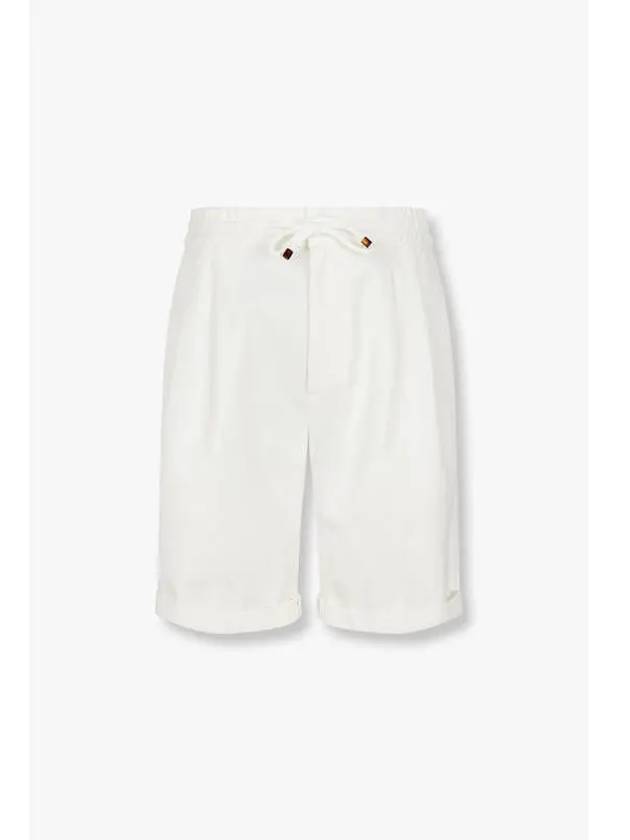 Men s Braided String Roll up Shorts White - BRUNELLO CUCINELLI - BALAAN 1