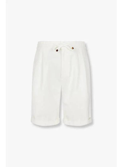 Men s Braided String Roll up Shorts White - BRUNELLO CUCINELLI - BALAAN 1