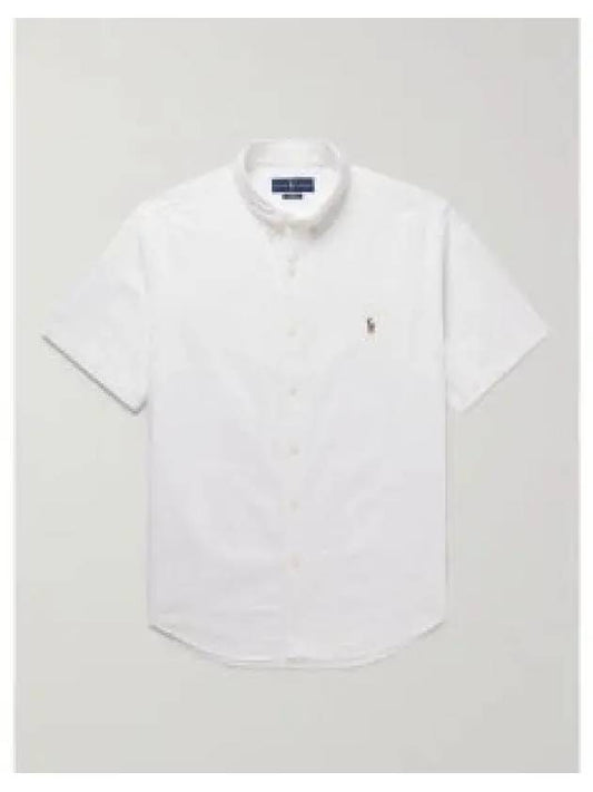 Embroidered Logo Short Sleeve Shirt White - POLO RALPH LAUREN - BALAAN 2