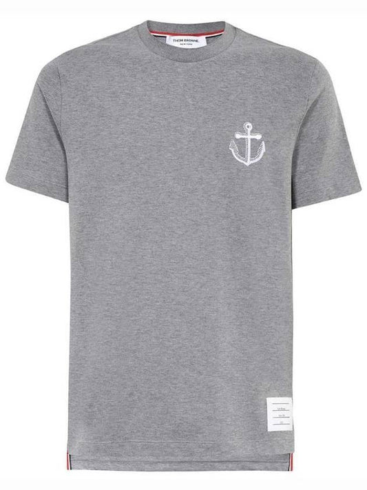 Midweight Jersey Anchor Short Sleeve T-Shirt Light Grey - THOM BROWNE - BALAAN 1
