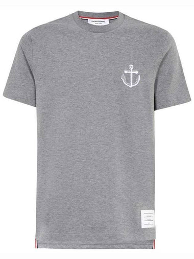 Midweight Jersey Anchor Short Sleeve T-Shirt Light Grey - THOM BROWNE - BALAAN 1