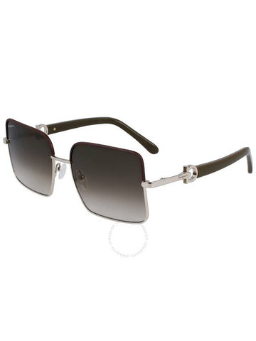 Salvatore Ferragamo Brown Gradient Square Ladies Sunglasses SF302SL 704 60 - SALVATORE FERRAGAMO - BALAAN 1