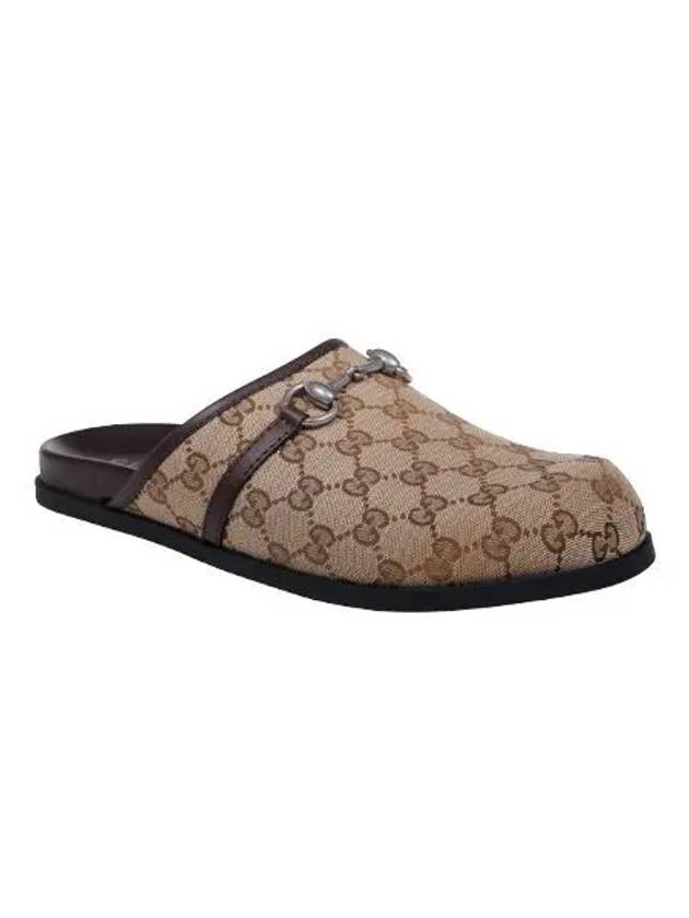 Men s Horsebit GG Canvas Slippers Beige - GUCCI - BALAAN 2