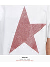 Glitter Star Logo Short Sleeve T-Shirt Pink White - GOLDEN GOOSE - BALAAN 10