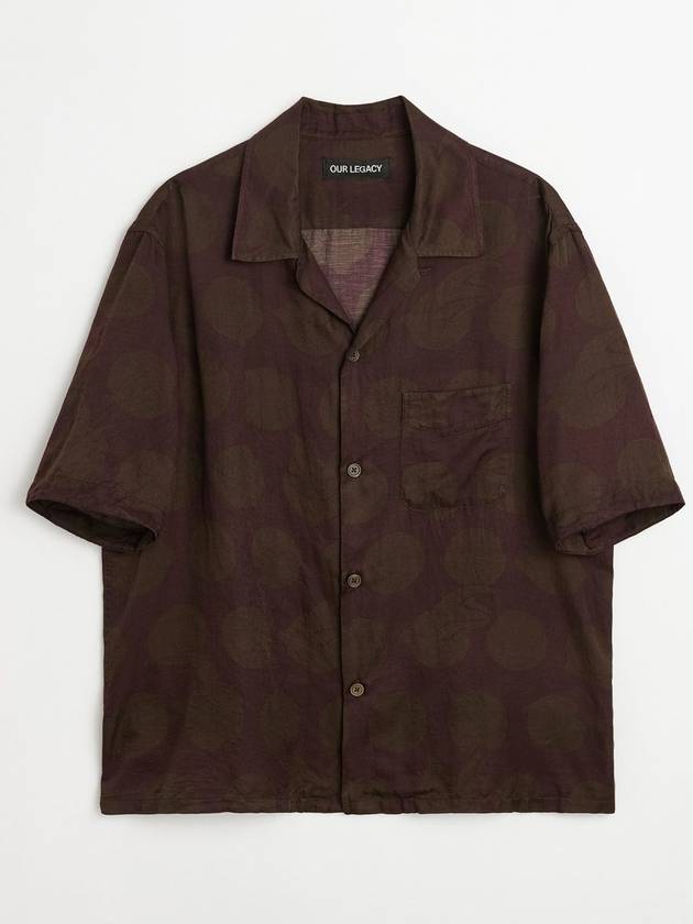 Heusen Dotted Print Cotton Silk Long Sleeve Shirt Brown - OUR LEGACY - BALAAN 2