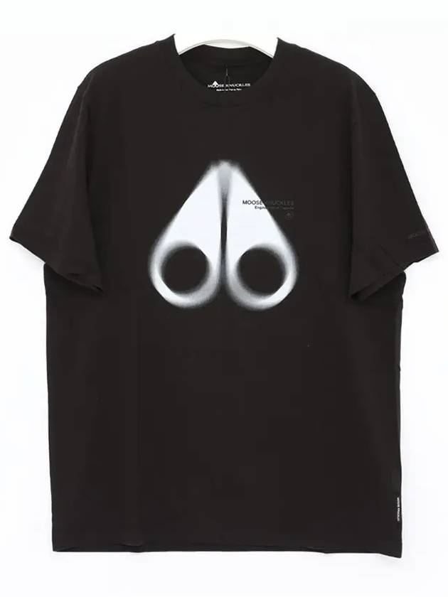 Maurice Logo Print Short Sleeve T-Shirt Black - MOOSE KNUCKLES - BALAAN 3