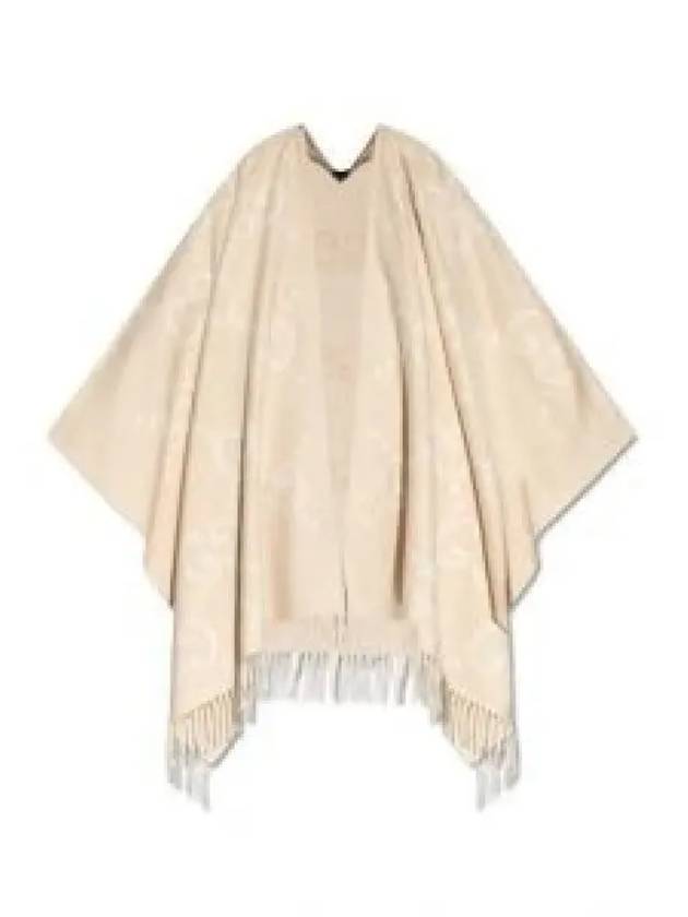 Reversible Jumbo GG Cashmere Cape Camel White - GUCCI - BALAAN 2