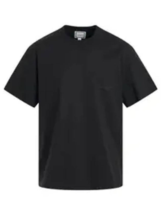 Leather patch round short sleeve t shirt black - WOOYOUNGMI - BALAAN 1