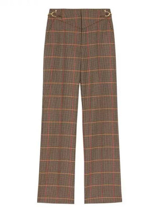 Houndstooth Tailored Check Straight Pants Brown - BURBERRY - BALAAN 2