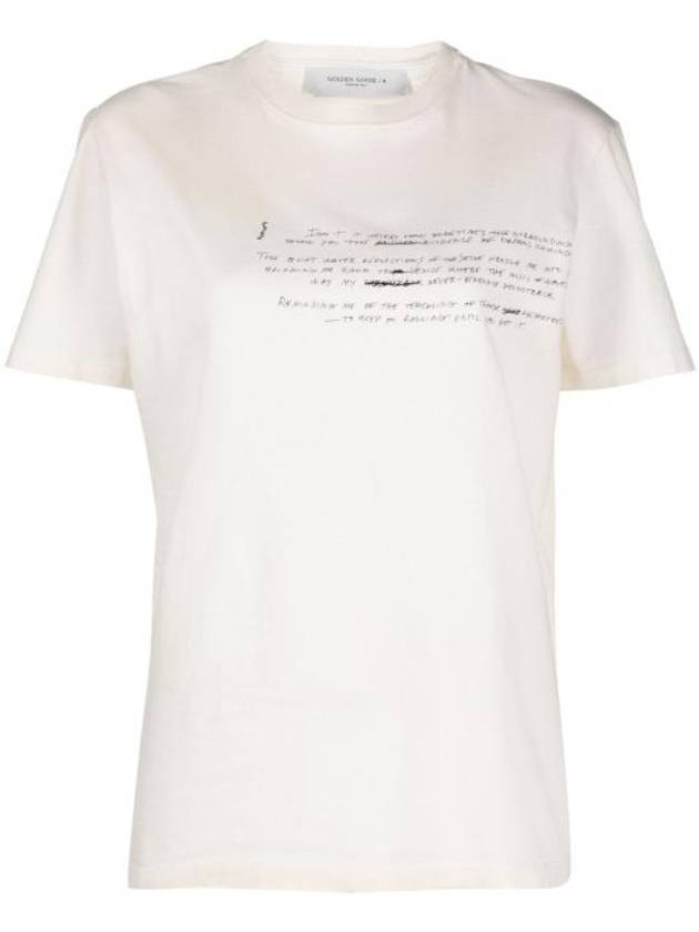 Slogan Print Short Sleeve T-Shirt White - GOLDEN GOOSE - BALAAN 2