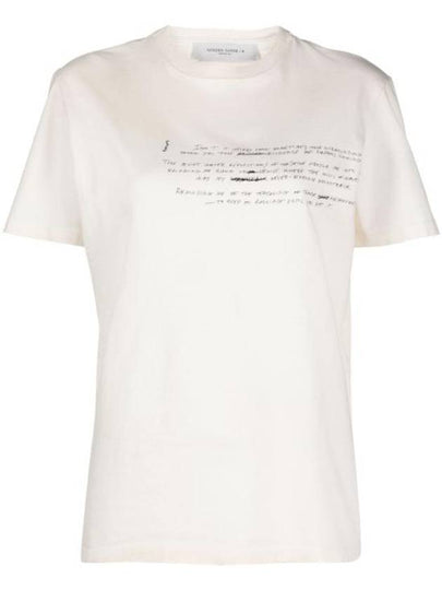 Slogan Print Short Sleeve T-Shirt White - GOLDEN GOOSE - BALAAN 2