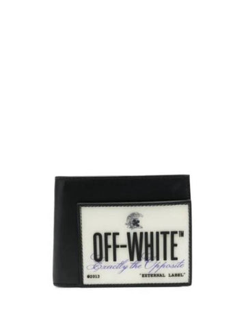 logo patch two-fold wallet OMNC057S23LEA0011084 - OFF WHITE - BALAAN 1