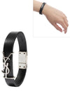 Monogram Leather Bracelet Black - SAINT LAURENT - BALAAN 2