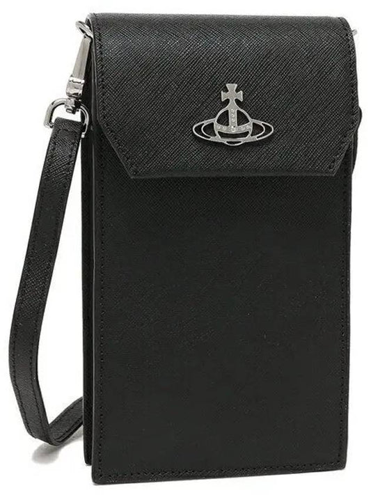 ORB Saffiano Logo Cross Bag Black - VIVIENNE WESTWOOD - BALAAN 2