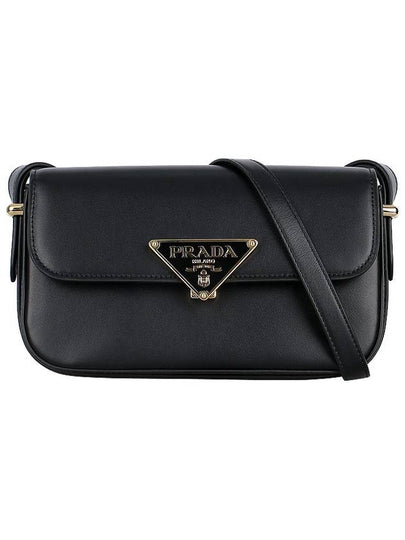 Leather Shoulder Bag Black - PRADA - BALAAN 2