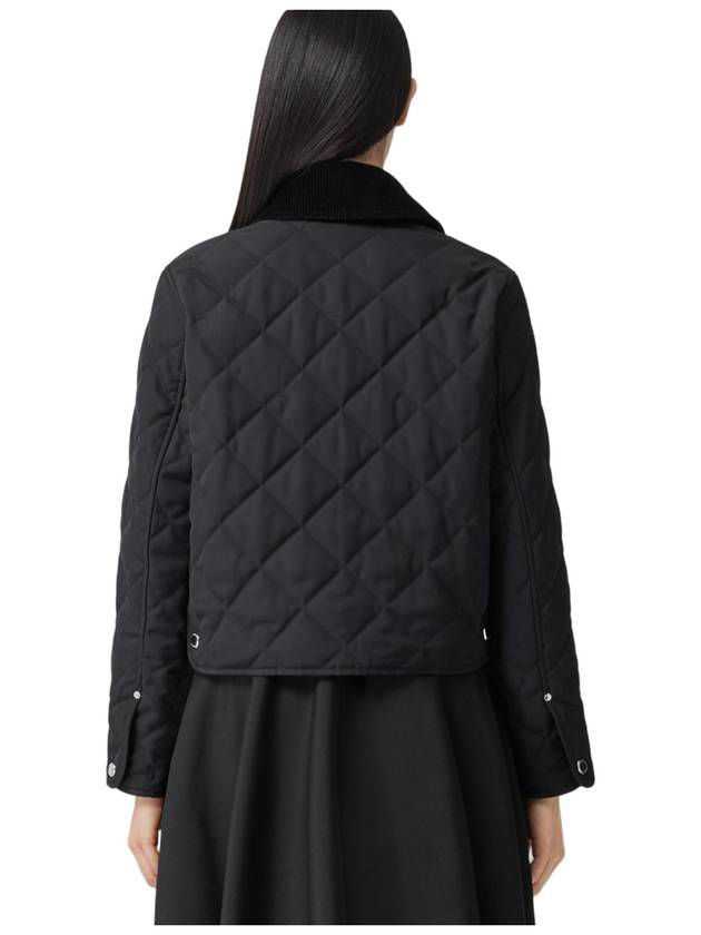 Striped point cropped quilted jacket black - BURBERRY - BALAAN 6