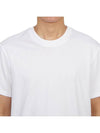 Embroidered Logo Cotton Short Sleeve T-Shirt White - AMI - BALAAN 6