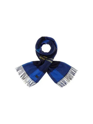 Oversized checked wool scarf blue 271703 - PAUL SMITH - BALAAN 1