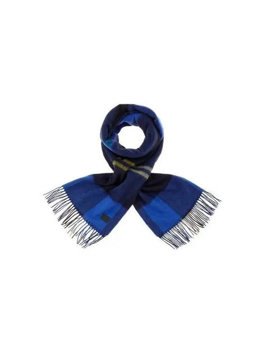 Oversized checked wool scarf blue 271703 - PAUL SMITH - BALAAN 1