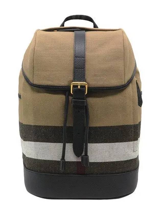 Check Drifton Canvas Backpack Beige Black - BURBERRY - BALAAN 2