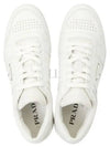Downtown Triagle Logo Leather Low Top Sneakers White - PRADA - BALAAN 2