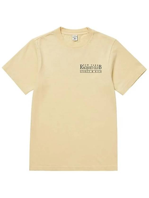 NY Racquet Club Cotton Short Sleeve T-Shirt Beige - SPORTY & RICH - BALAAN 4